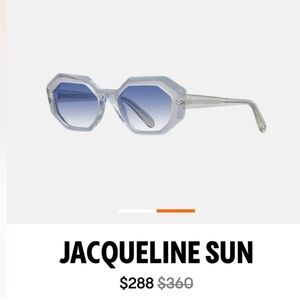 Garret Leight Blue Hexagonal Sunglasses